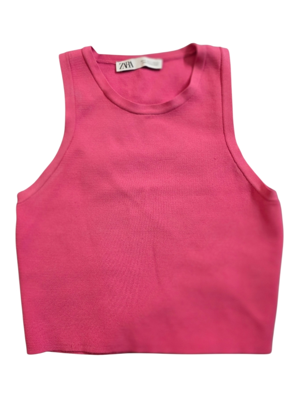 Zara Hot Pink Cropped Tank Top